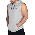 MuscleCloth Training Kapüşonlu Kolsuz T-Shirt Gri