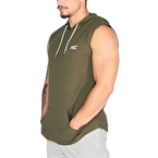 MuscleCloth Training Kapüşonlu Kolsuz T-Shirt Haki
