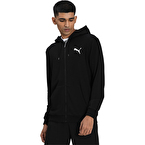 Puma Essentials Small Logo Fermuarlı Kapüşonlu Sweatshirt Siyah
