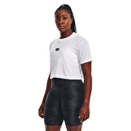 Under Armour Branded Logo Kadın Crop Kısa Kollu T-Shirt Beyaz