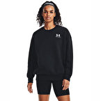 Under Armour Essential Fleece Kadın Oversize Uzun Kollu Sweatshirt Siyah