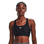 Under Armour HeatGear Armour Mid Padless Sporcu Sütyeni Siyah Beyaz