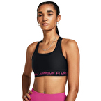 Under Armour Mid Çapraz Sırtlı Sporcu Sütyeni Siyah Pembe