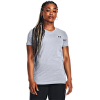 Under Armour Sportstyle Left Chest Kadın Kısa Kollu T-Shirt Gri