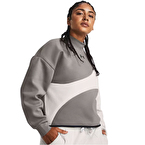 Under Armour Unstoppable Fleece Crop Kadın Sweatshirt Gri Beyaz