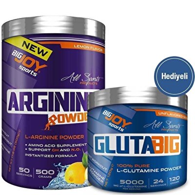 Big Joy L-Arginine Powder 500 Gr + Gluta Big Glutamin 120 Gr Hediyeli