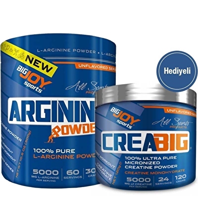 Big Joy Pure L-Arginine Powder 300 Gr + Crea Big Creatine 120 Gr Hediyeli