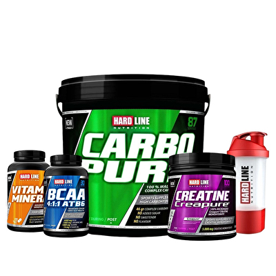 Hardline Carbopure 4000 Gr + Creapure + Vitamin Mineral + BCAA 4:1:1 Kombinasyonu