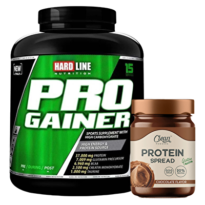 Hardline Progainer 3000 Gr + Clean Powders Protein Spread Çikolata Kombinasyonu