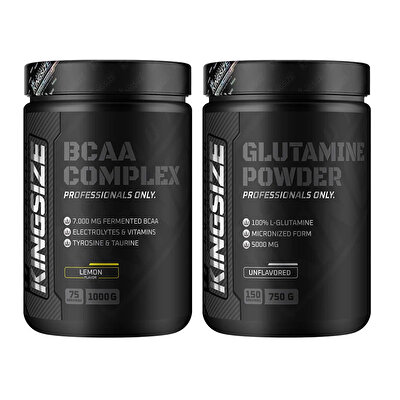Kingsize Nutrition BCAA Complex 1000 Gr + Glutamine 750 Gr Aromasız Kombinasyonu