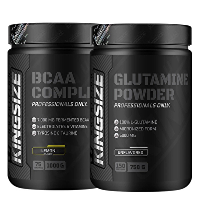 Kingsize Nutrition BCAA Complex 1000 Gr + Glutamine 750 Gr Aromasız Kombinasyonu