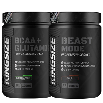 Kingsize Nutrition BCAA + Glutamine Powder + Beast Mode Kombinasyonu