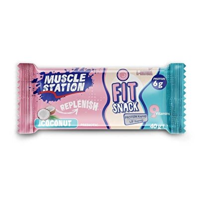 Muscle Station Fit Snack Protein Bar Coconut 40 Gr 1 Adet