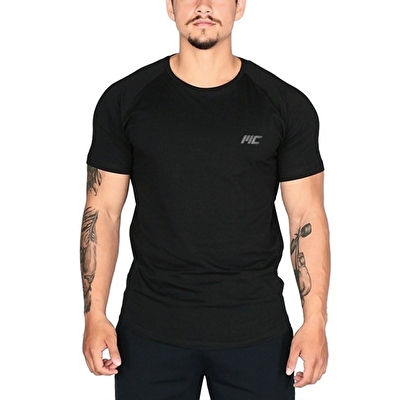 MuscleCloth Elite Reglan T-Shirt Siyah