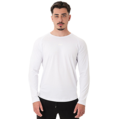 MuscleCloth Elite Reglan Uzun Kollu T-Shirt Beyaz