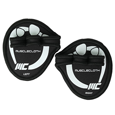 MuscleCloth Grip Pads Fitness Eldiveni Siyah