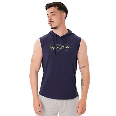 MuscleCloth Icon Kapüşonlu Kolsuz T-Shirt Lacivert