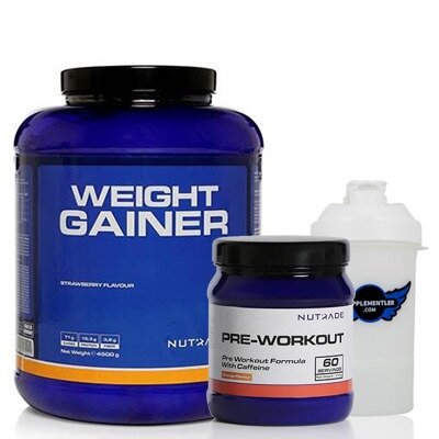 Nutrade Weight Gainer + Pre-Workout + Shaker Kombinasyonu