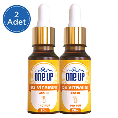 One Up D3 Vitamini 400 IU 20 mL Sprey & Damla 2 Adet
