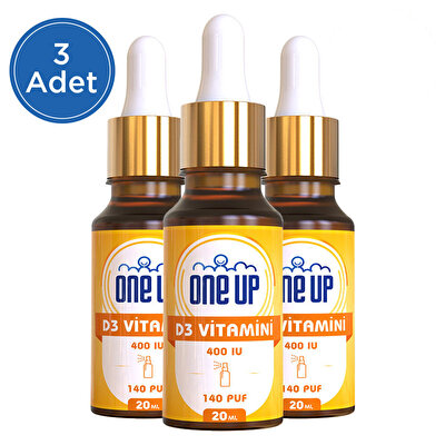 One Up D3 Vitamini 400 IU 20 mL Sprey & Damla 3 Adet