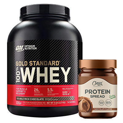 Optimum Whey Protein Tozu 2273 Gr + Clean Powders Protein Spread Çikolata Kombinasyonu