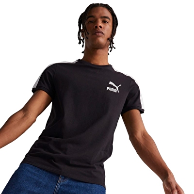 Puma T7 Iconic K sa Kollu T Shirt Siyah Supplementler