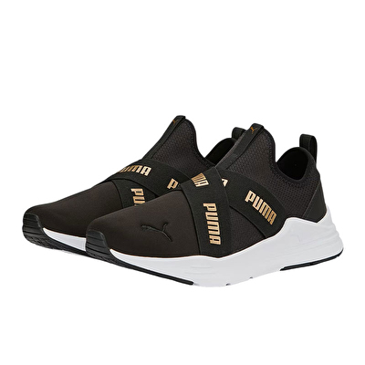 Puma Wired Run Slip-On Metallics Kadın Ayakkabı Siyah Gold