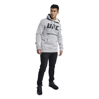 Reebok Ufc Fan Gear Hoodie Kapu onlu Sweatshirt Gri Supplementler
