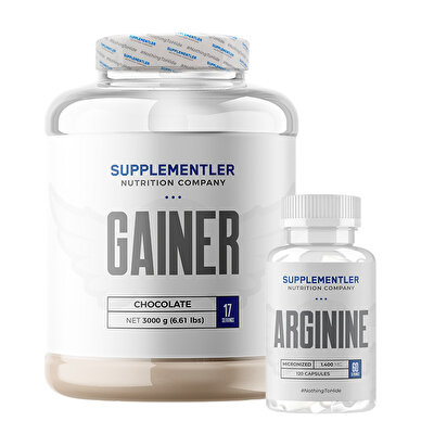 Supplementler.com Gainer 3000 Gr + Arginine 120 Kapsül Kombinasyonu