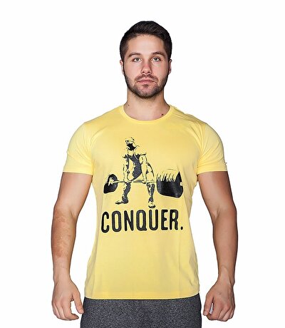 Supplementler.com Halter Conquer T-Shirt Sarı