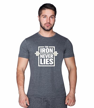 Supplementler.com Iron Never Lies T-Shirt Gri