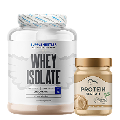 Supplementler.com Isolate Protein 1000 Gr + Clean Powders Protein Spread Fındık Kreması Kombinasyonu