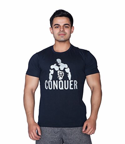 Supplementler.com Posing Conquer T-Shirt Lacivert
