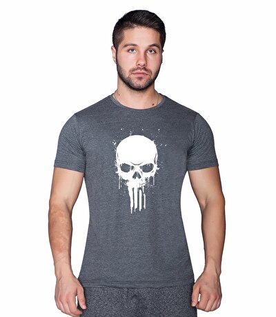 Supplementler.com Skull T-Shirt Gri