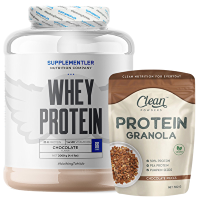 Supplementler.com Whey Protein 2000 Gr + Clean Powders Protein Granola Kombinasyonu
