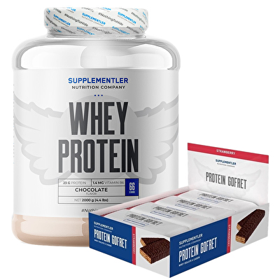 Supplementler.com Whey Protein 2000 Gr + Protein Gofret 12 Adet Kombinasyonu