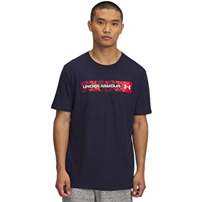 Under Armour Camo Chest Stripe T-Shirt Lacivert Kırmızı