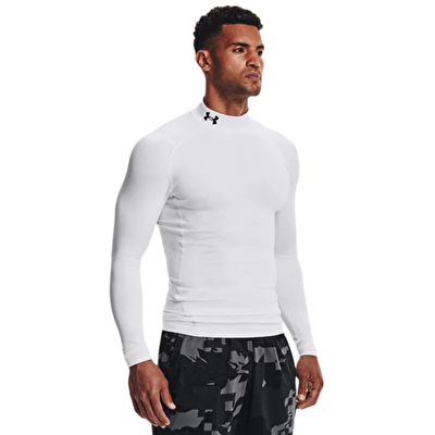 Under Armour ColdGear Compression Mock Uzun Kollu T-Shirt Beyaz