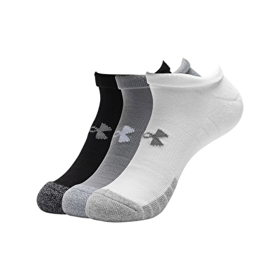 Under Armour Heatgear No Show Çorap 3'lü Paket Siyah Gri Beyaz