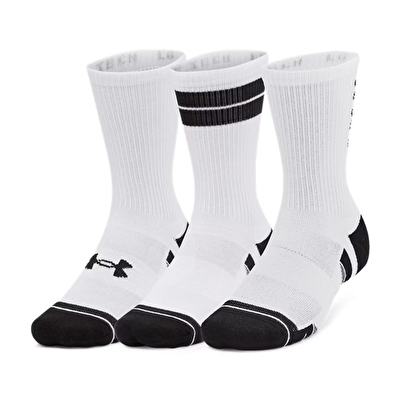 Under Armour Perf Tech Nov 3'Lü Paket Crew Çorap Beyaz Siyah