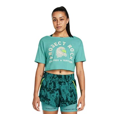 Under Armour Project Rock Balance Graphic Kadın Kısa Kollu T-Shirt Yeşil