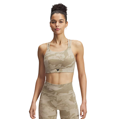 Under Armour Project Rock Bralette Sporcu Sütyeni Haki Kamuflaj