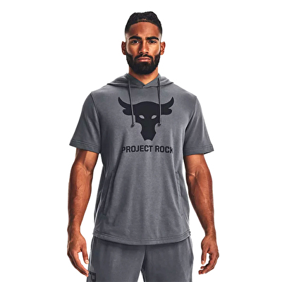 Under Armour Project Rock Terry Kapu onlu K sa Kollu Sweatshirt Gri Supplementler
