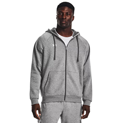Under Armour Rival Fleece Fermuarlı Kapüşonlu Sweatshirt Gri