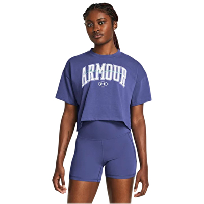Under Armour Scripted Kadın Kısa Kollu Crop T-Shirt Mor