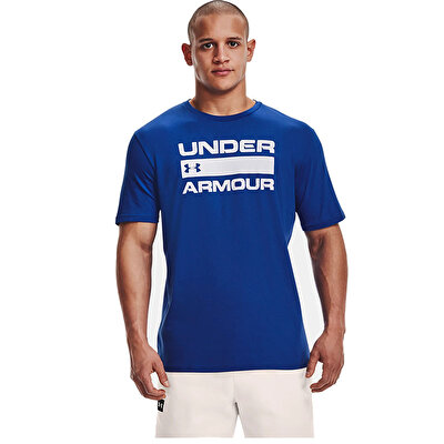 Under Armour Team Issue Wordmark Kısa Kollu T-Shirt Koyu Mavi Beyaz