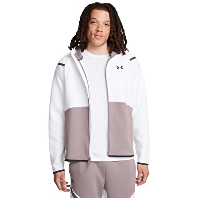 Under Armour Unstoppable Fleece HD EU Tam Fermuarlı Sweatshirt Beyaz Gri