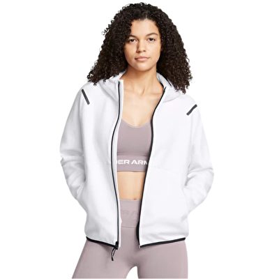 Under Armour Unstoppable Fleece Kadın Fermuarlı Sweatshirt Beyaz