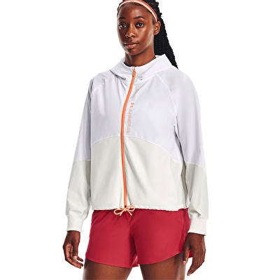 Under Armour Woven Kadın Fermuarlı Mont Beyaz