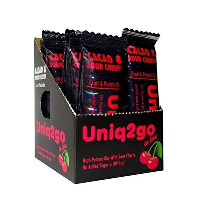 Uniq2go In Love Kakaolu ve Vişneli Protein Bar 32 Gr 12 Adet